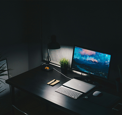 work space at night