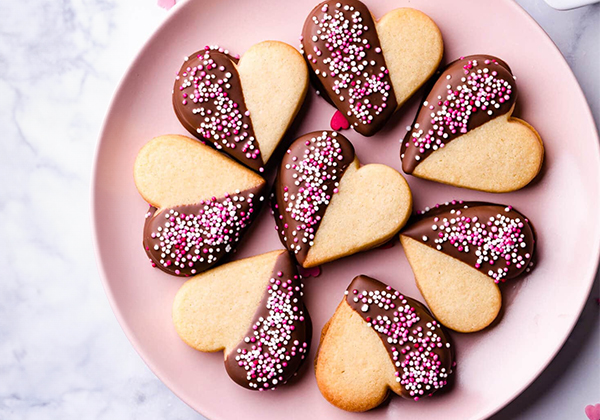 Chocolate and sprinkle Valentine's Sugar Cookies