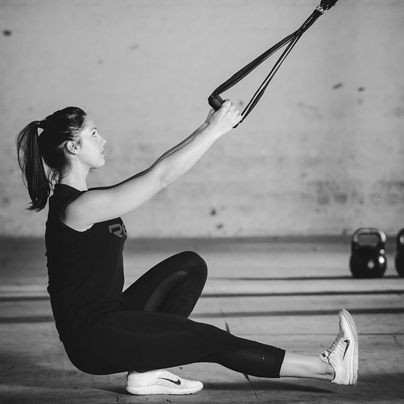 woman exercising to warm up in winter