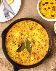 Bobotie dish on table