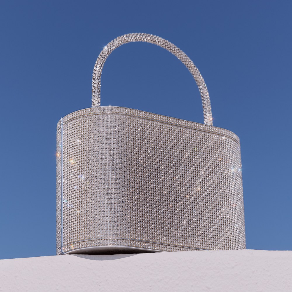 Handbag Accessory LW - Ladies fine diamante encrusted box style bag