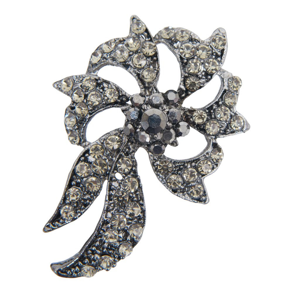 Brooches Jewellery LW - LDS Anthracite Flower and Leaf Brooch