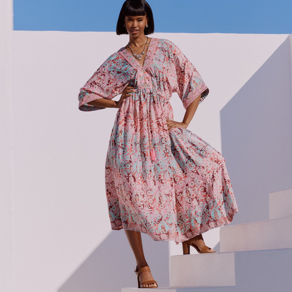 Cath.Nic Smart Casual Dresses - Ladies Batwing Printed Woven Dress